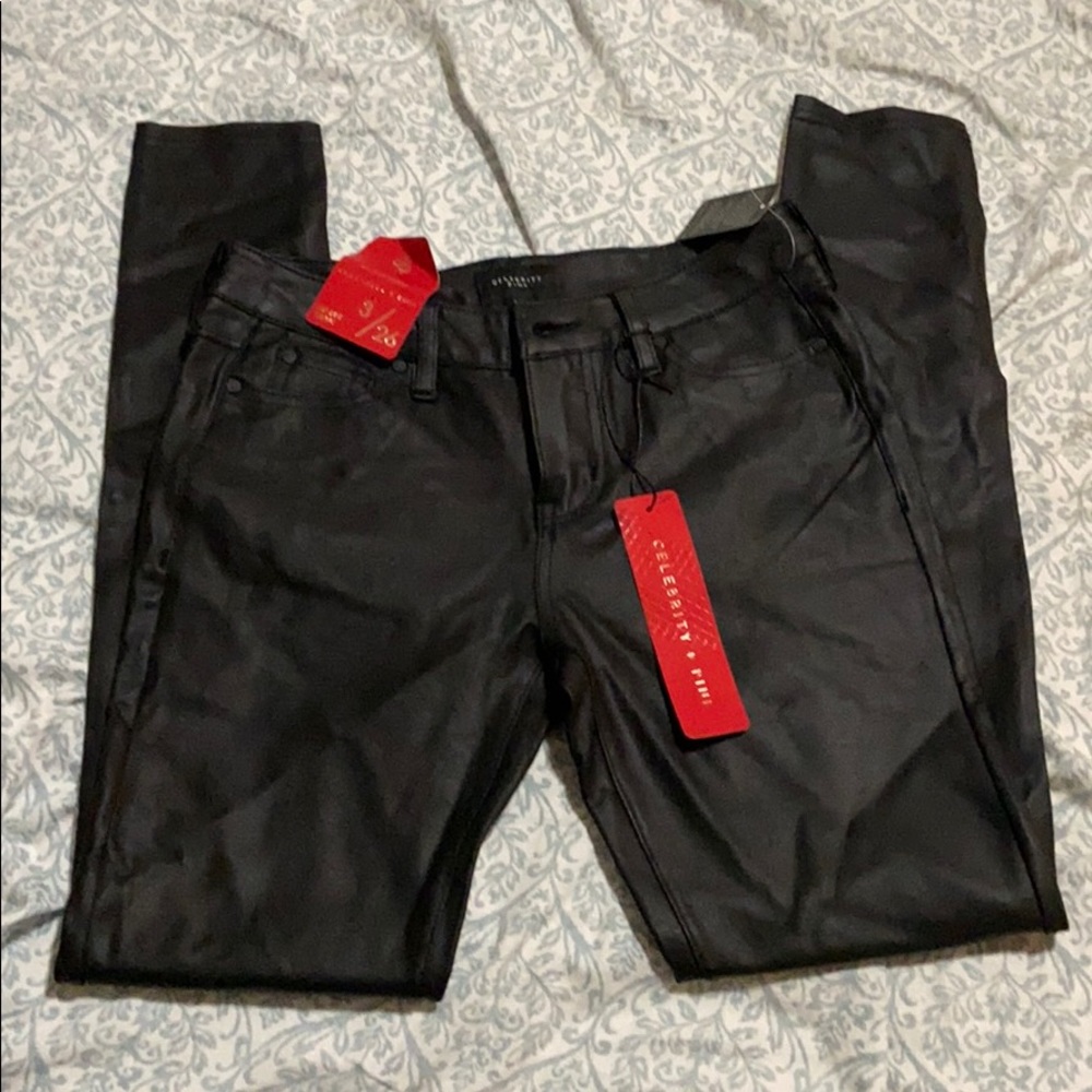 Fashion nova black leather pants